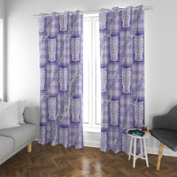 Aloha Hawaii Tiki Palaka Motifs Window Curtain Honohono Lei Purple Elegant Vibes LT14 With Grommets Purple - Polynesian Pride