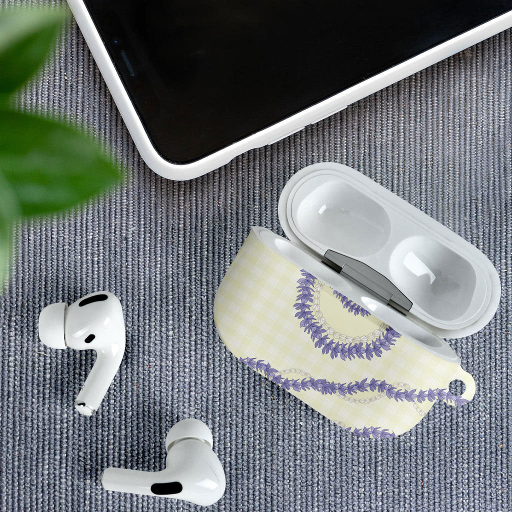 Hawaii Honohono Palaka Motifs AirPods Case Hawaiian Orchid Lei LT14 - Polynesian Pride