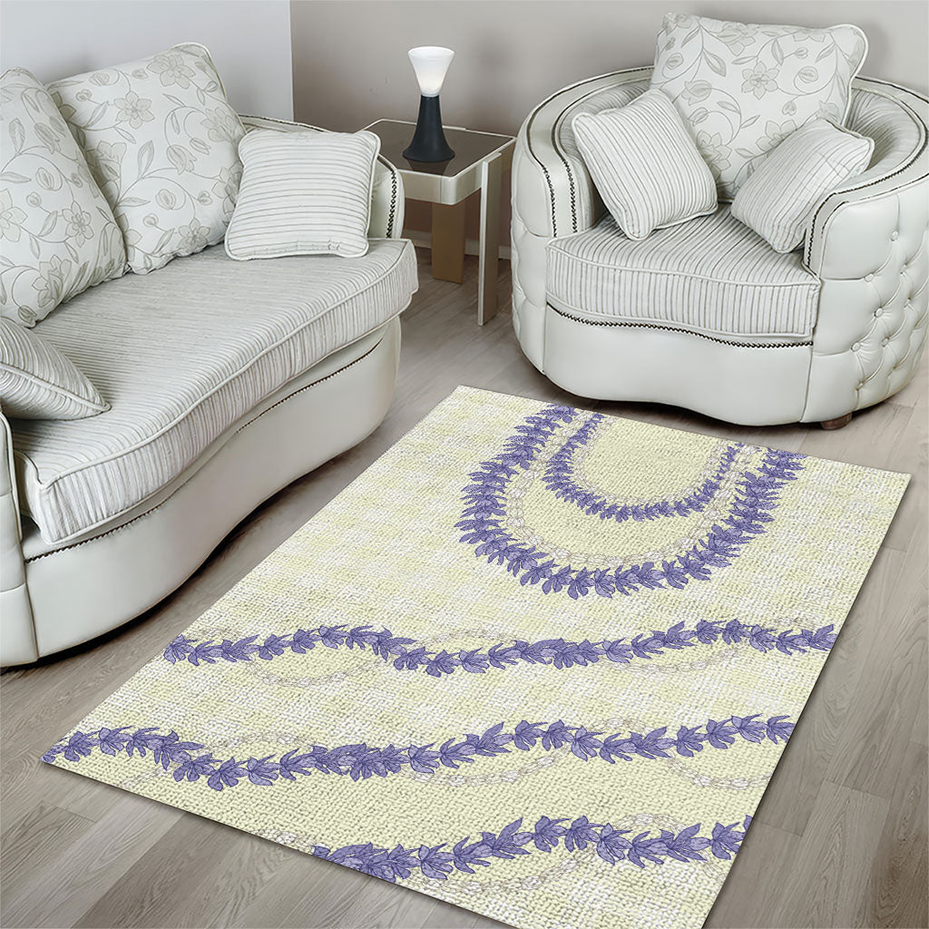 Hawaii Honohono Palaka Motifs Area Rug Hawaiian Orchid Lei