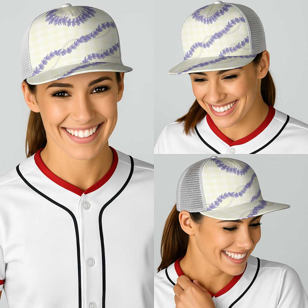 Hawaii Honohono Palaka Motifs Baseball Net Cap Hawaiian Orchid Lei LT14 - Polynesian Pride