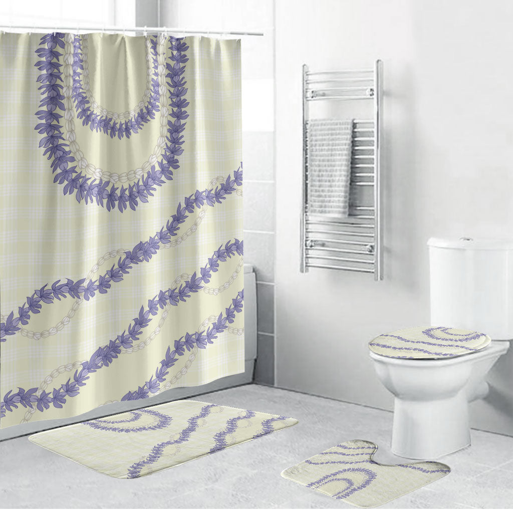 Hawaii Honohono Palaka Motifs Bathroom Set Hawaiian Orchid Lei