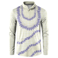 Hawaii Honohono Palaka Motifs Button Sweatshirt Hawaiian Orchid Lei