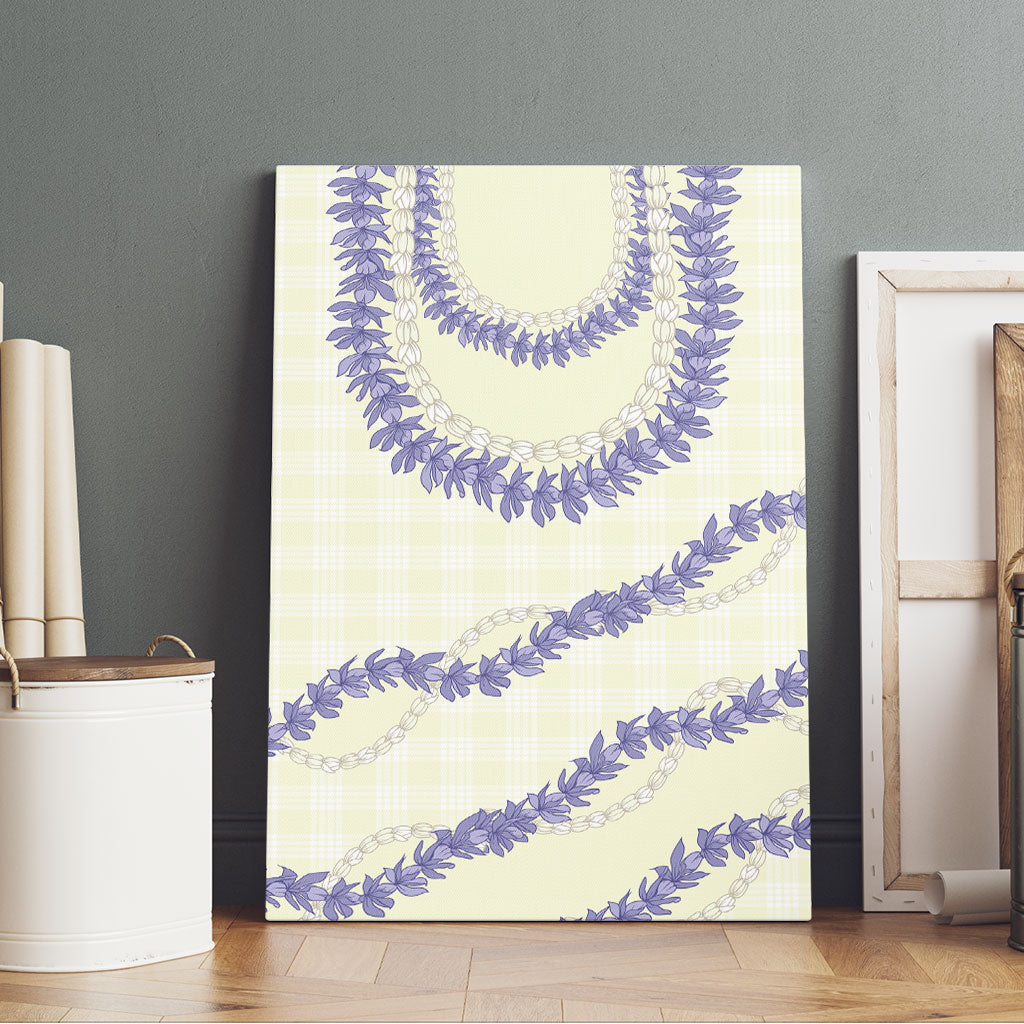 Hawaii Honohono Palaka Motifs Canvas Wall Art Hawaiian Orchid Lei