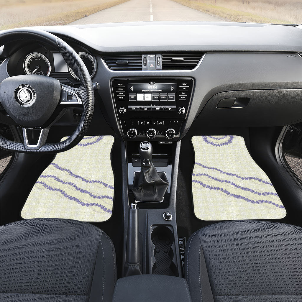 Hawaii Honohono Palaka Motifs Car Mats Hawaiian Orchid Lei