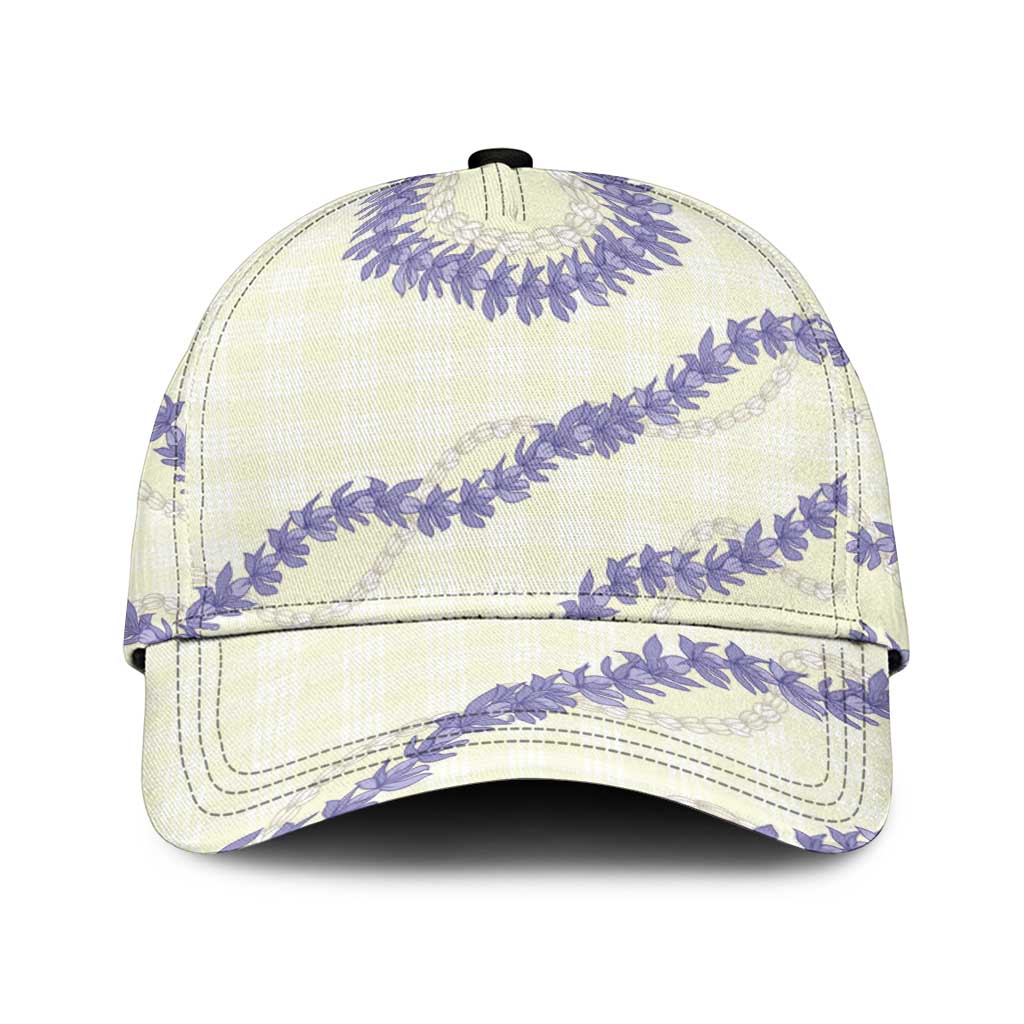 Hawaii Honohono Palaka Motifs Classic Cap Hawaiian Orchid Lei LT14 Universal Fit Cream - Polynesian Pride