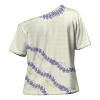 Hawaii Honohono Palaka Motifs Cross Shoulder Shirt Hawaiian Orchid Lei LT14 - Polynesian Pride
