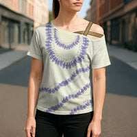 Hawaii Honohono Palaka Motifs Cross Shoulder Shirt Hawaiian Orchid Lei LT14 - Polynesian Pride