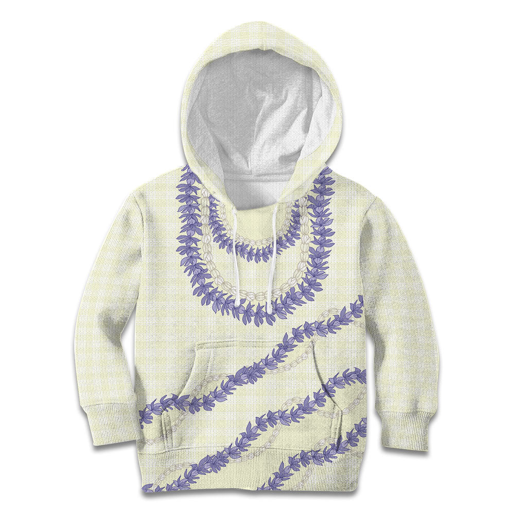 Hawaii Honohono Palaka Motifs Kid Hoodie Hawaiian Orchid Lei LT14 Hoodie Cream - Polynesian Pride