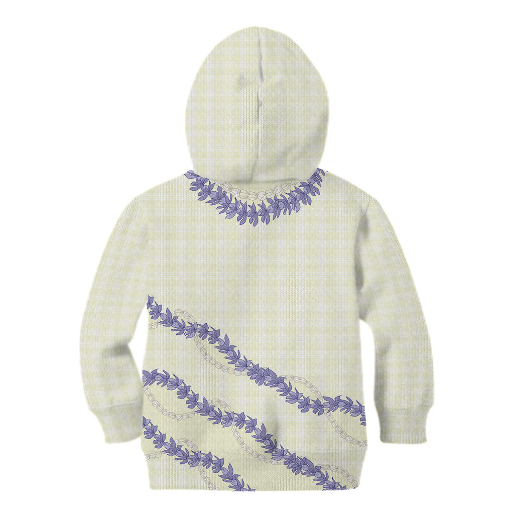 Hawaii Honohono Palaka Motifs Kid Hoodie Hawaiian Orchid Lei LT14 - Polynesian Pride
