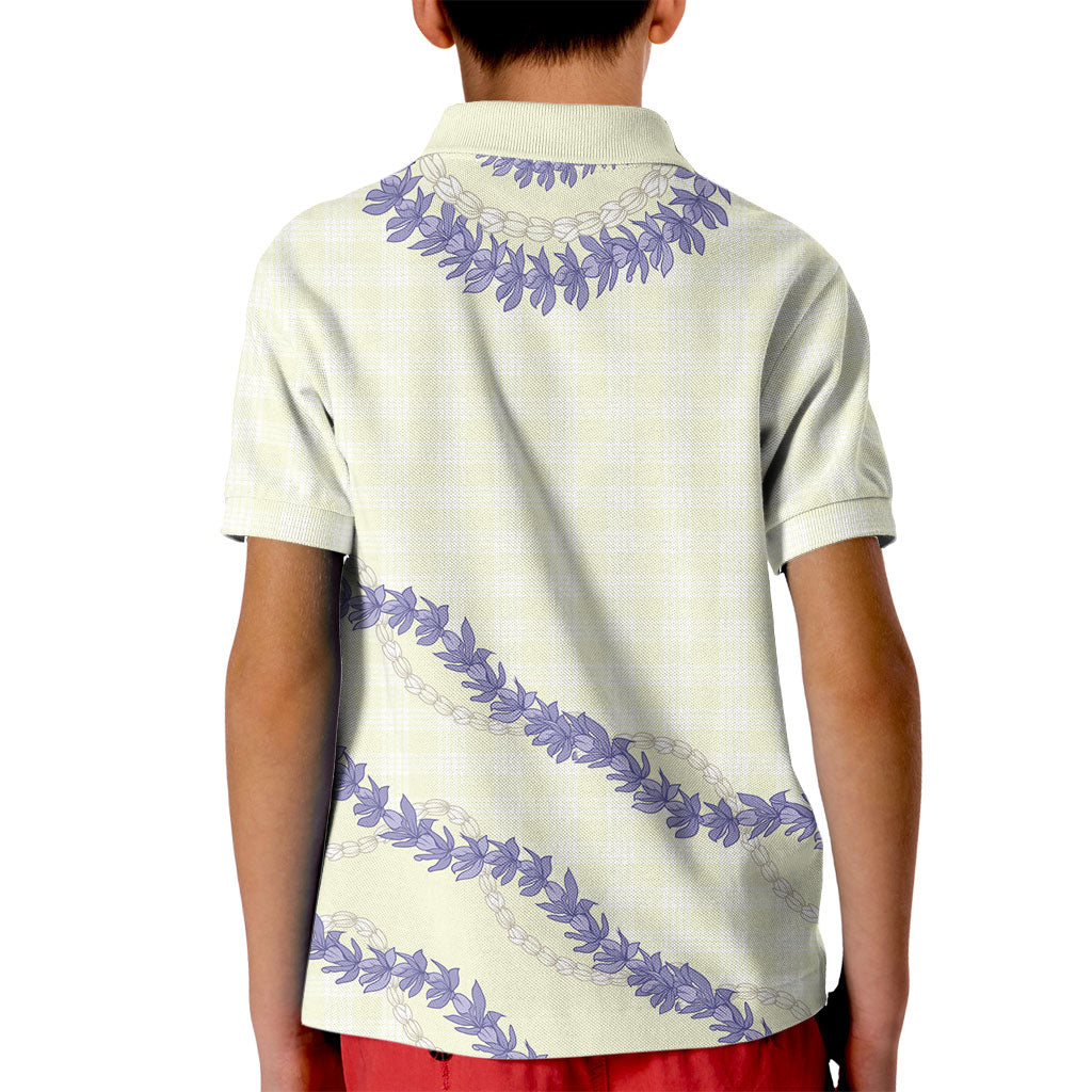 Hawaii Honohono Palaka Motifs Kid Polo Shirt Hawaiian Orchid Lei LT14 - Polynesian Pride