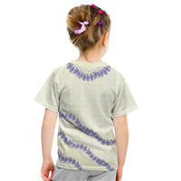 Hawaii Honohono Palaka Motifs Kid T Shirt Hawaiian Orchid Lei LT14 - Polynesian Pride
