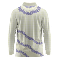 Hawaii Honohono Palaka Motifs Long Sleeve Polo Shirt Hawaiian Orchid Lei LT14 - Polynesian Pride