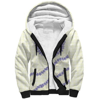 Hawaii Honohono Palaka Motifs Sherpa Hoodie Hawaiian Orchid Lei LT14 Unisex Cream - Polynesian Pride