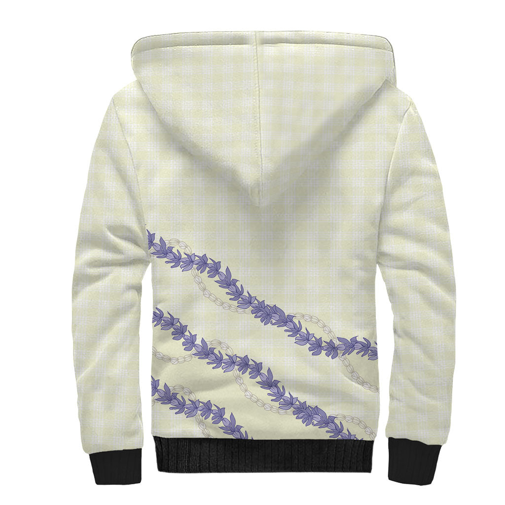 Hawaii Honohono Palaka Motifs Sherpa Hoodie Hawaiian Orchid Lei LT14 - Polynesian Pride