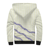 Hawaii Honohono Palaka Motifs Sherpa Hoodie Hawaiian Orchid Lei LT14 - Polynesian Pride