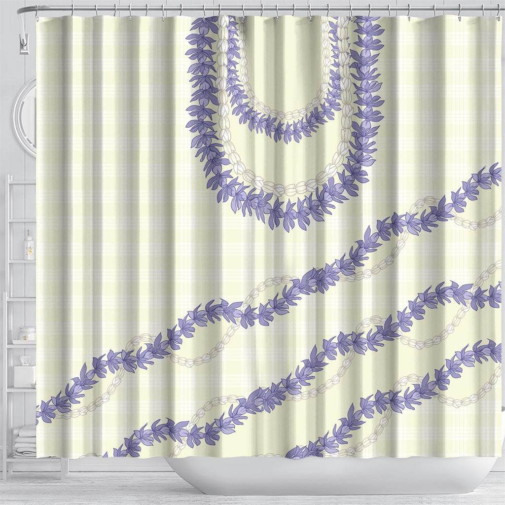 Hawaii Honohono Palaka Motifs Shower Curtain Hawaiian Orchid Lei LT14 - Polynesian Pride