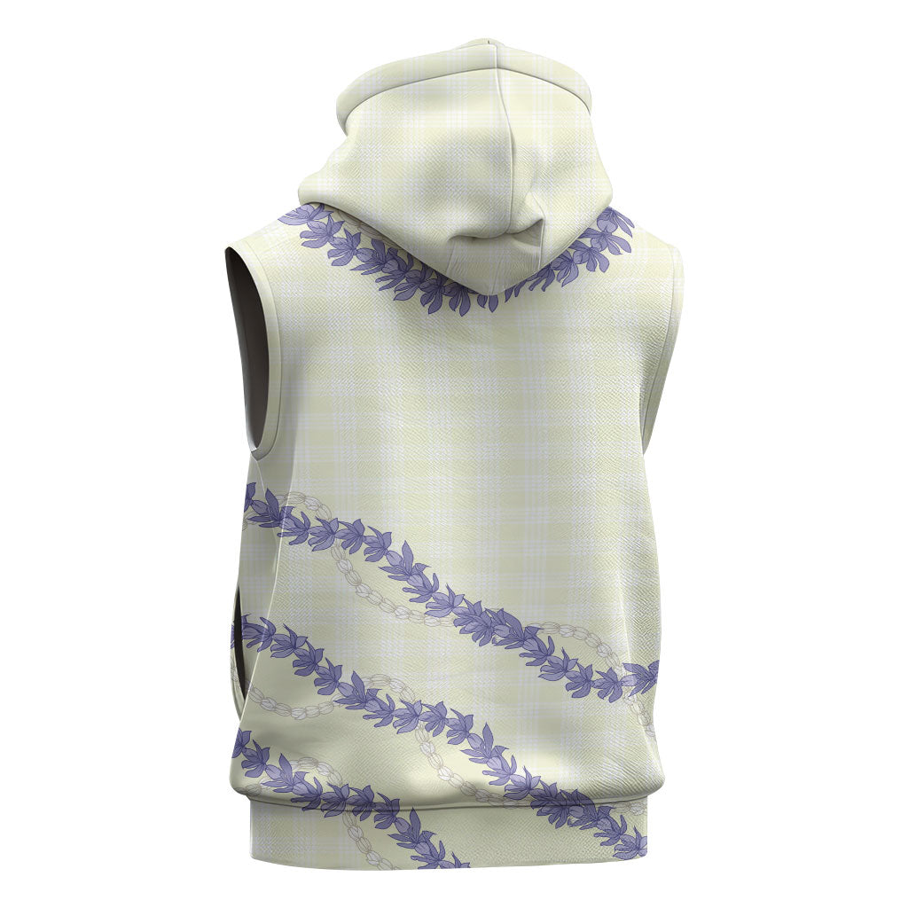Hawaii Honohono Palaka Motifs Sleeveless Hoodie Hawaiian Orchid Lei LT14 - Polynesian Pride