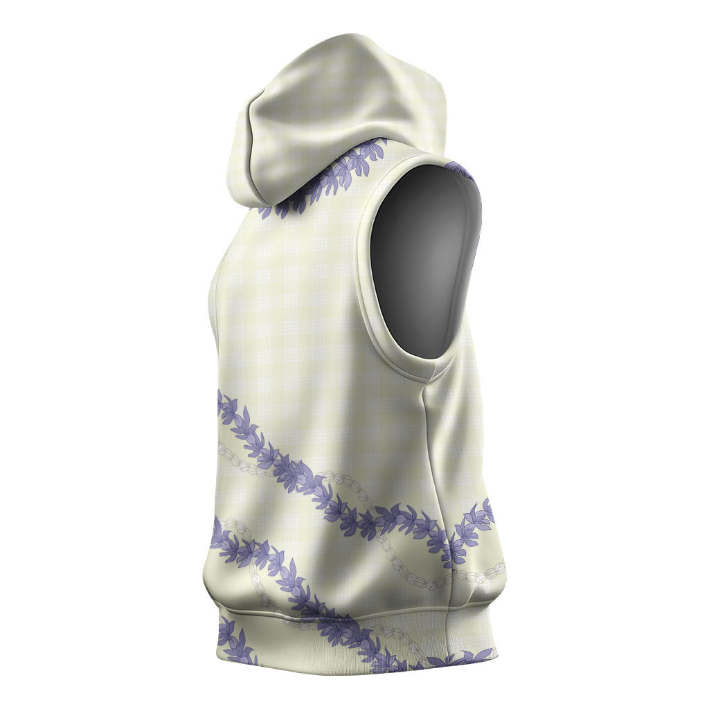 Hawaii Honohono Palaka Motifs Sleeveless Hoodie Hawaiian Orchid Lei LT14 - Polynesian Pride