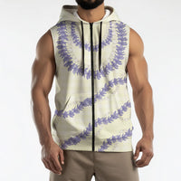 Hawaii Honohono Palaka Motifs Sleeveless Zip Hoodie Hawaiian Orchid Lei LT14 - Polynesian Pride