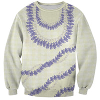 Hawaii Honohono Palaka Motifs Sweatshirt Hawaiian Orchid Lei