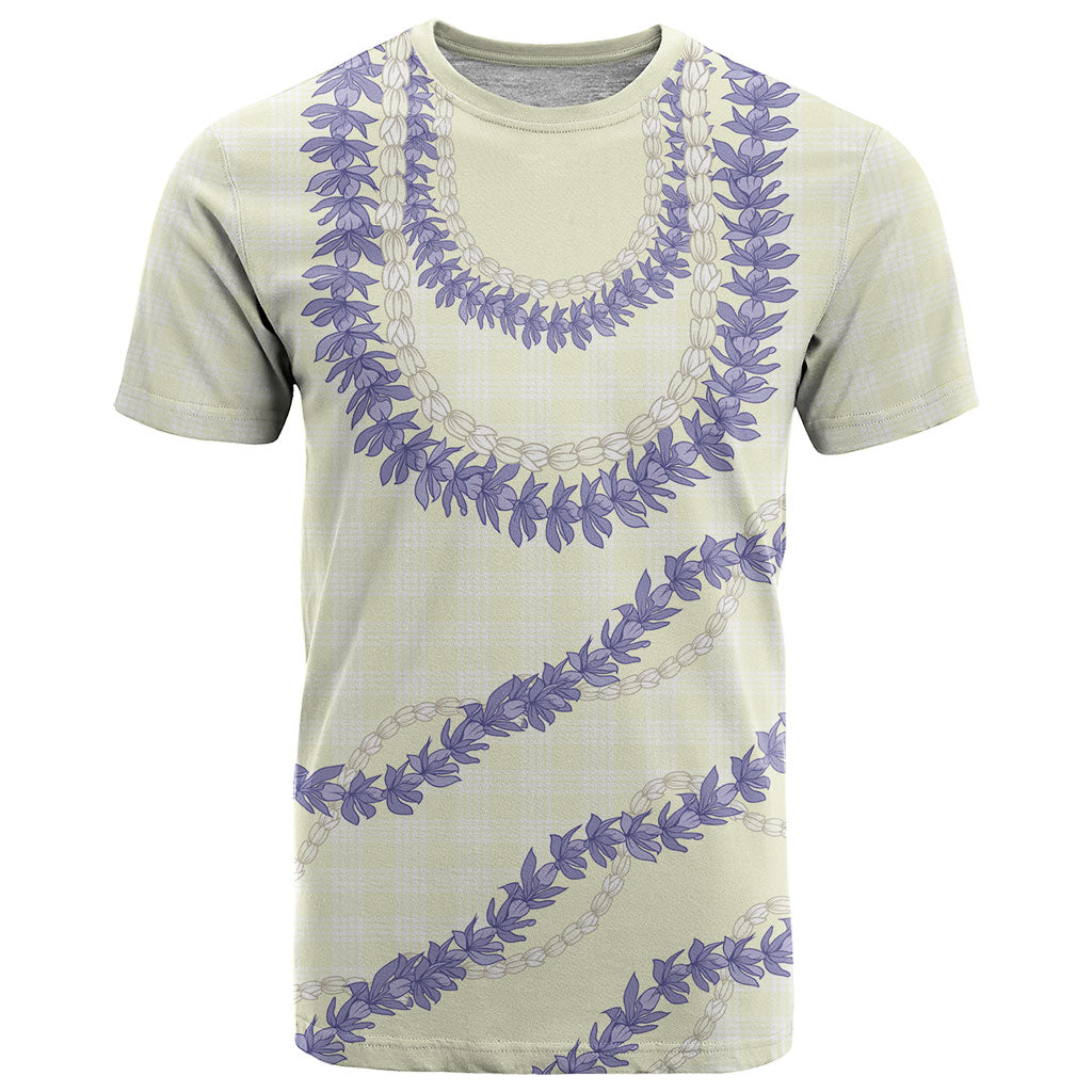 Hawaii Honohono Palaka Motifs T Shirt Hawaiian Orchid Lei LT14 Cream - Polynesian Pride