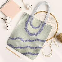 Hawaii Honohono Palaka Motifs Tote Bag Hawaiian Orchid Lei LT14 White Strap One Size Cream - Polynesian Pride