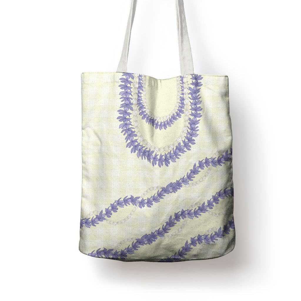 Hawaii Honohono Palaka Motifs Tote Bag Hawaiian Orchid Lei LT14 - Polynesian Pride