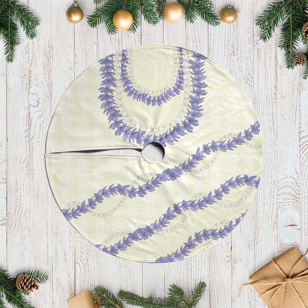 Hawaii Honohono Palaka Motifs Tree Skirt Hawaiian Orchid Lei LT14 Casual Cream - Polynesian Pride