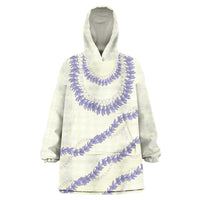 Hawaii Honohono Palaka Motifs Wearable Blanket Hoodie Hawaiian Orchid Lei