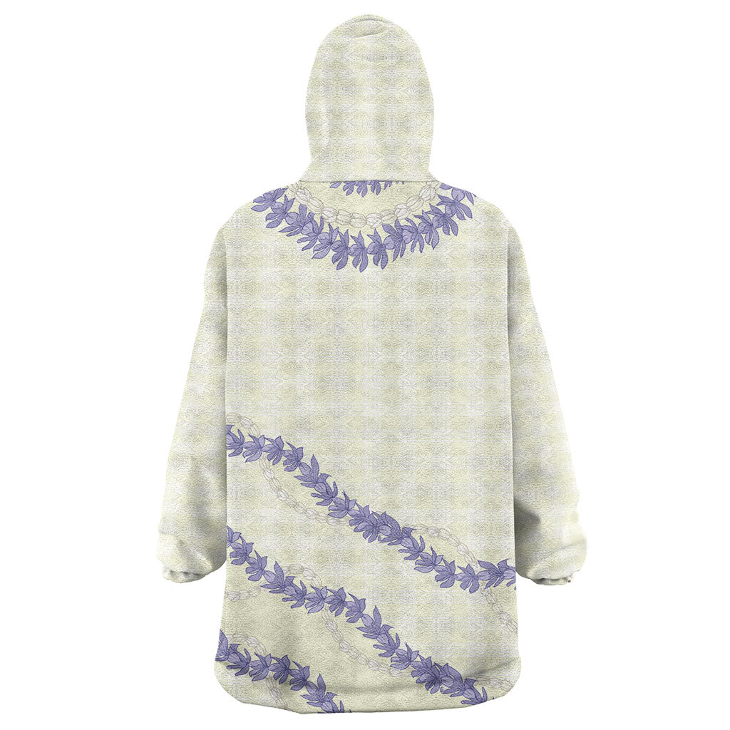 Hawaii Honohono Palaka Motifs Wearable Blanket Hoodie Hawaiian Orchid Lei