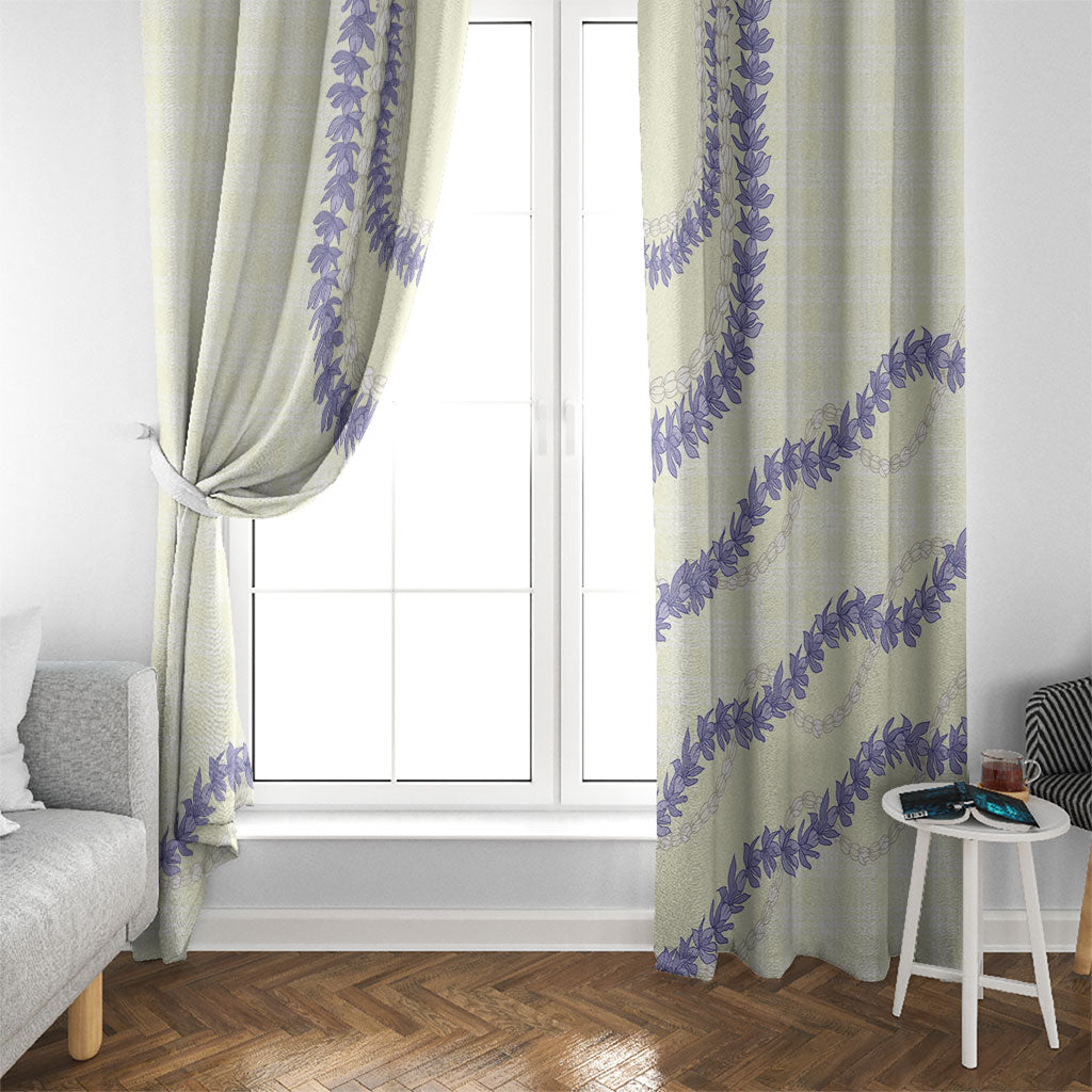 Hawaii Honohono Palaka Motifs Window Curtain Hawaiian Orchid Lei