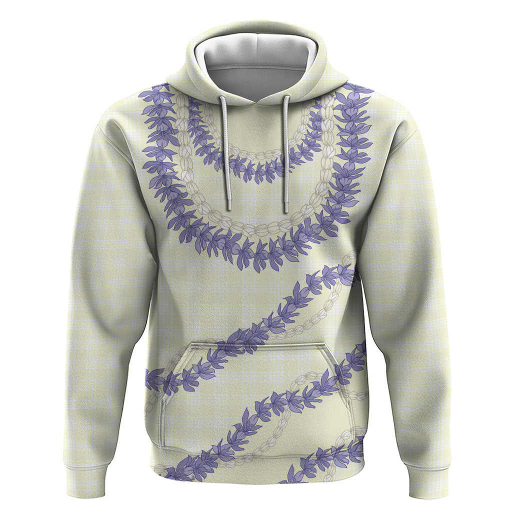 Hawaii Honohono Palaka Motifs Zip Hoodie Hawaiian Orchid Lei LT14 Pullover Hoodie Cream - Polynesian Pride