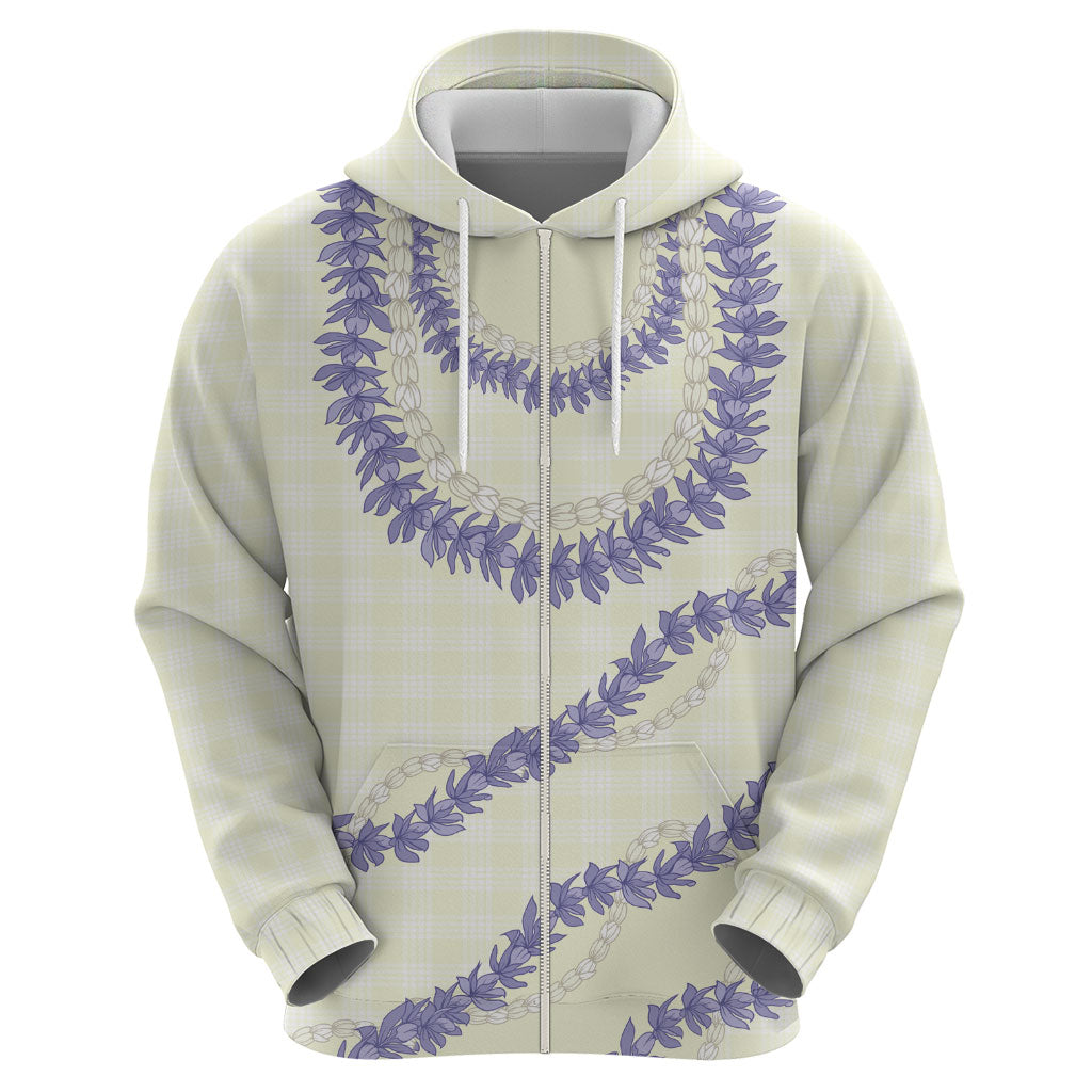 Hawaii Honohono Palaka Motifs Zip Hoodie Hawaiian Orchid Lei LT14 - Polynesian Pride