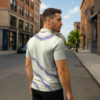 Hawaii Honohono Palaka Motifs Zipper Polo Shirt Hawaiian Orchid Lei LT14 - Polynesian Pride