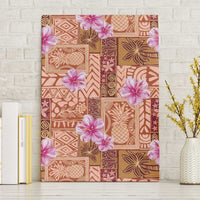 Orange Hawaii Hibiscus With Tropical Flowers Motifs Canvas Wall Art LT14 Without Frame Orange - Polynesian Pride