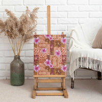 Orange Hawaii Hibiscus With Tropical Flowers Motifs Canvas Wall Art LT14 - Polynesian Pride