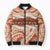 Aloha Hawaii Mikioi Lei Bomber Puffer Jacket Beige Tropical Flower Pattern - Polynesian Pride
