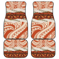 Aloha Hawaii Mikioi Lei Car Mats Beige Tropical Flower Pattern - Polynesian Pride