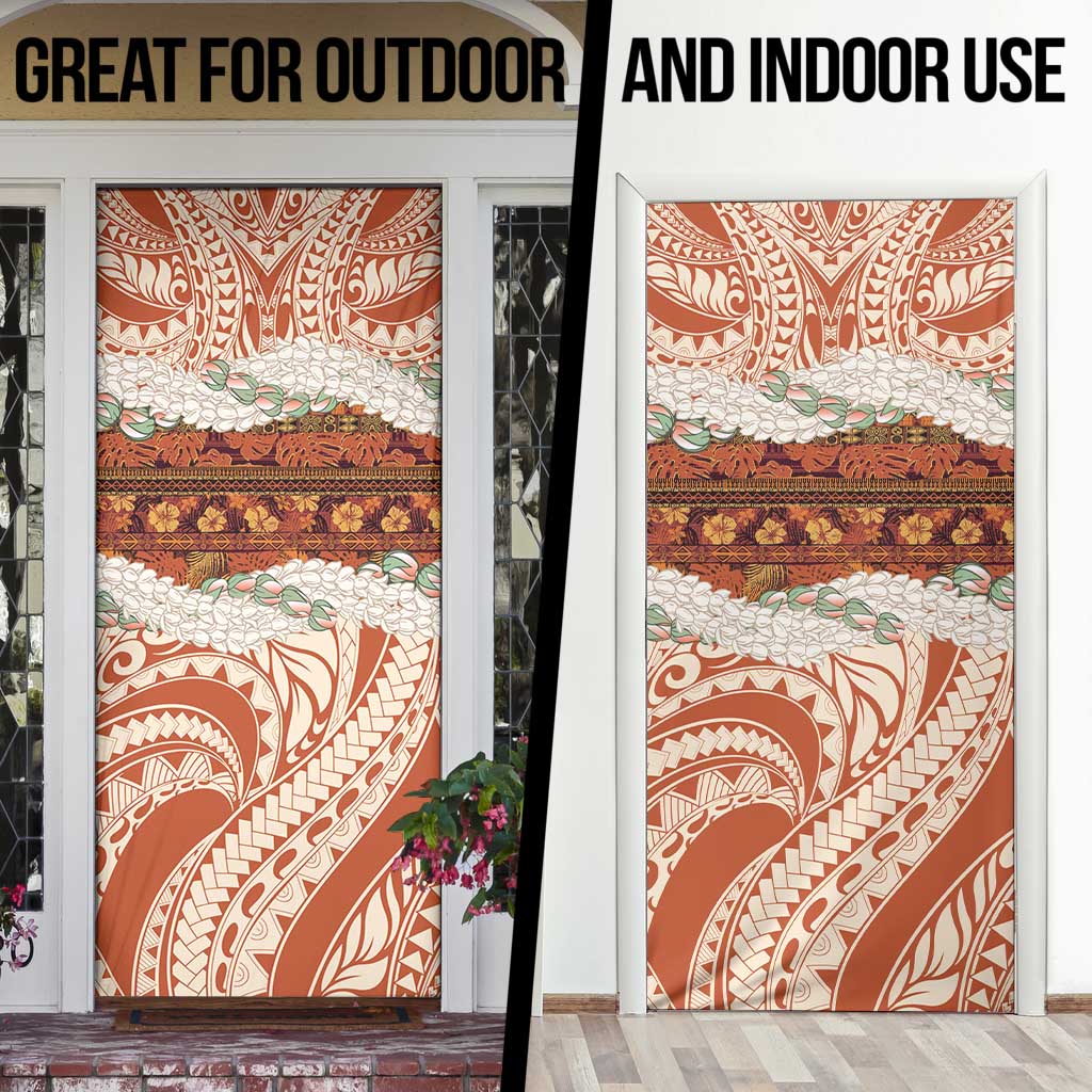 Aloha Hawaii Mikioi Lei Door Cover Beige Tropical Flower Pattern - Polynesian Pride
