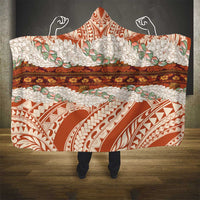 Aloha Hawaii Mikioi Lei Hooded Blanket Beige Tropical Flower Pattern - Polynesian Pride