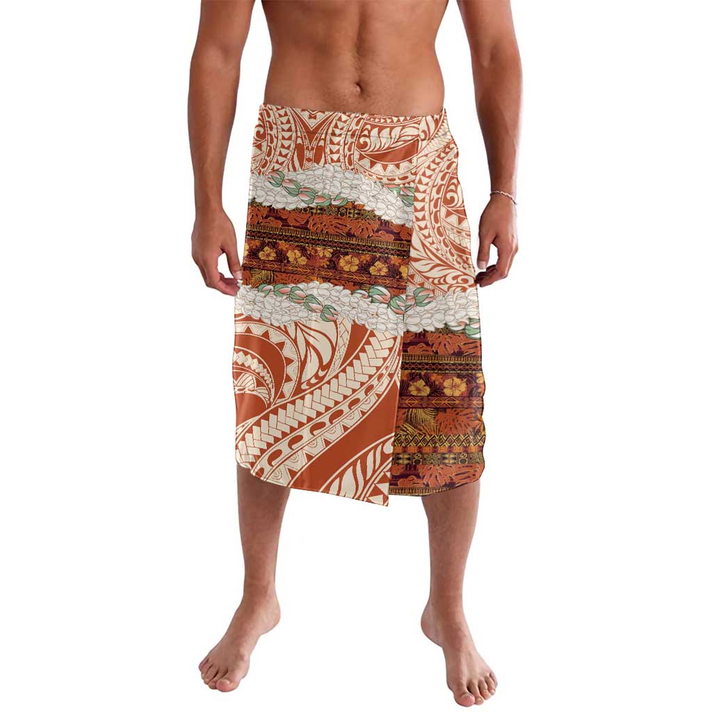 Aloha Hawaii Mikioi Lei Lavalava Beige Tropical Flower Pattern - Polynesian Pride