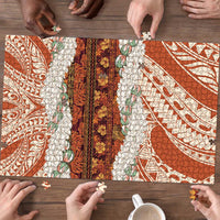 Aloha Hawaii Mikioi Lei Puzzle Beige Tropical Flower Pattern - Polynesian Pride