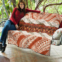 Aloha Hawaii Mikioi Lei Quilt Beige Tropical Flower Pattern - Polynesian Pride