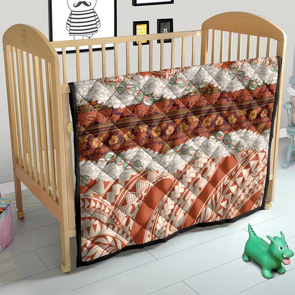 Aloha Hawaii Mikioi Lei Quilt Beige Tropical Flower Pattern - Polynesian Pride