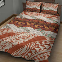 Aloha Hawaii Mikioi Lei Quilt Bed Set Beige Tropical Flower Pattern - Polynesian Pride