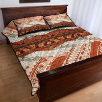 Aloha Hawaii Mikioi Lei Quilt Bed Set Beige Tropical Flower Pattern - Polynesian Pride