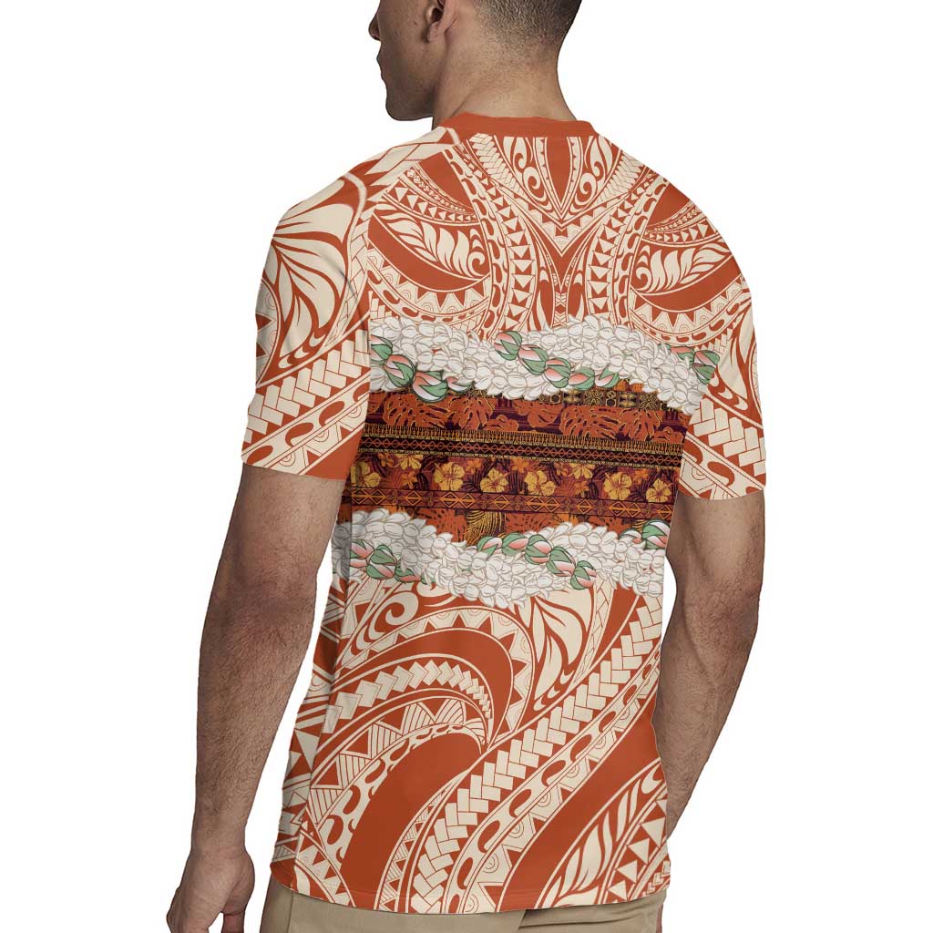 Aloha Hawaii Mikioi Lei Rugby Jersey Beige Tropical Flower Pattern - Polynesian Pride