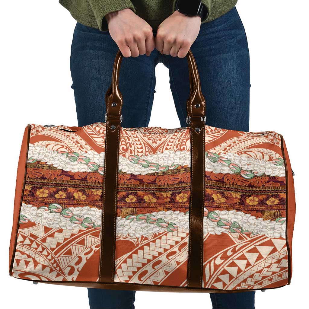 Aloha Hawaii Mikioi Lei Travel Bag Beige Tropical Flower Pattern - Polynesian Pride