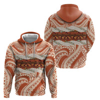 Aloha Hawaii Mikioi Lei Zip Hoodie Beige Tropical Flower Pattern - Polynesian Pride