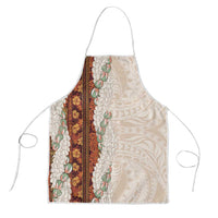 Aloha Hawaii Mikioi Lei Apron Cattail Red Tropical Flower Pattern - Polynesian Pride